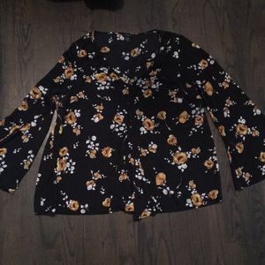 Torrid Floral Bell Sleeve Blouse